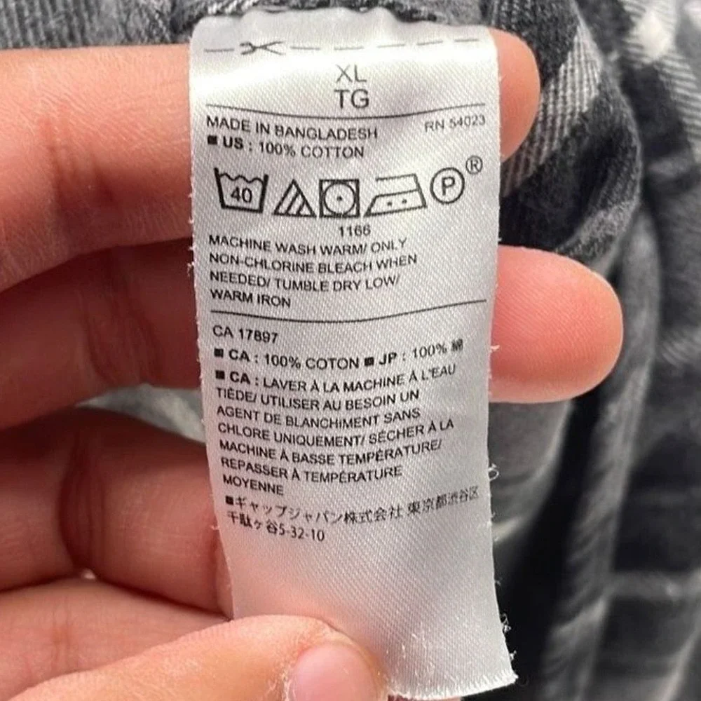 Banana Republic Flannel Shirt‎ Gray XL